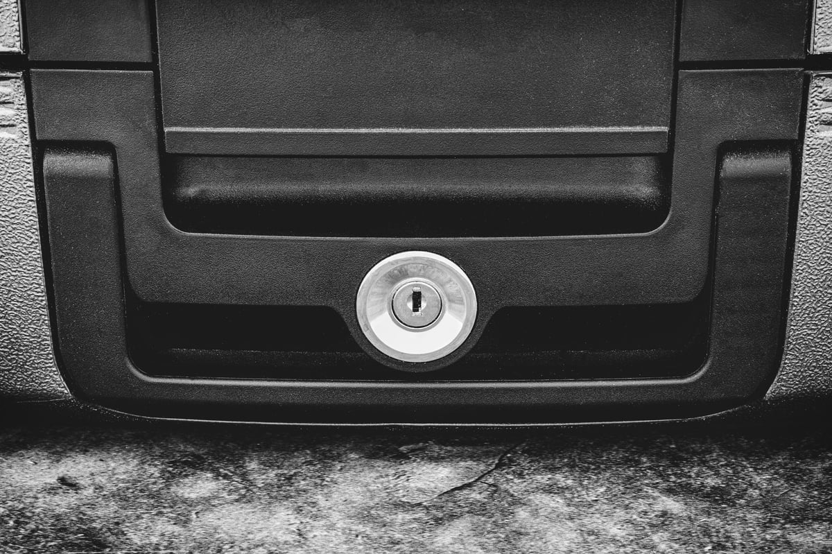 Fireproof safe box lock detail